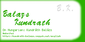balazs kundrath business card